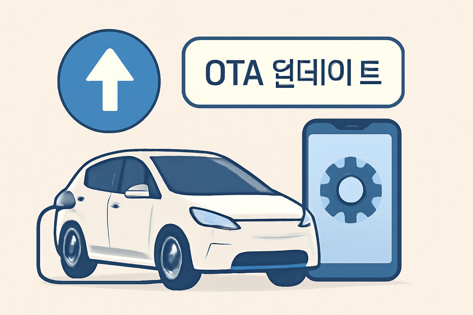 전기차 OTA 업데이트로 달라지는 차량 기능과 편의성을 설명하는 대표이미지입니다.