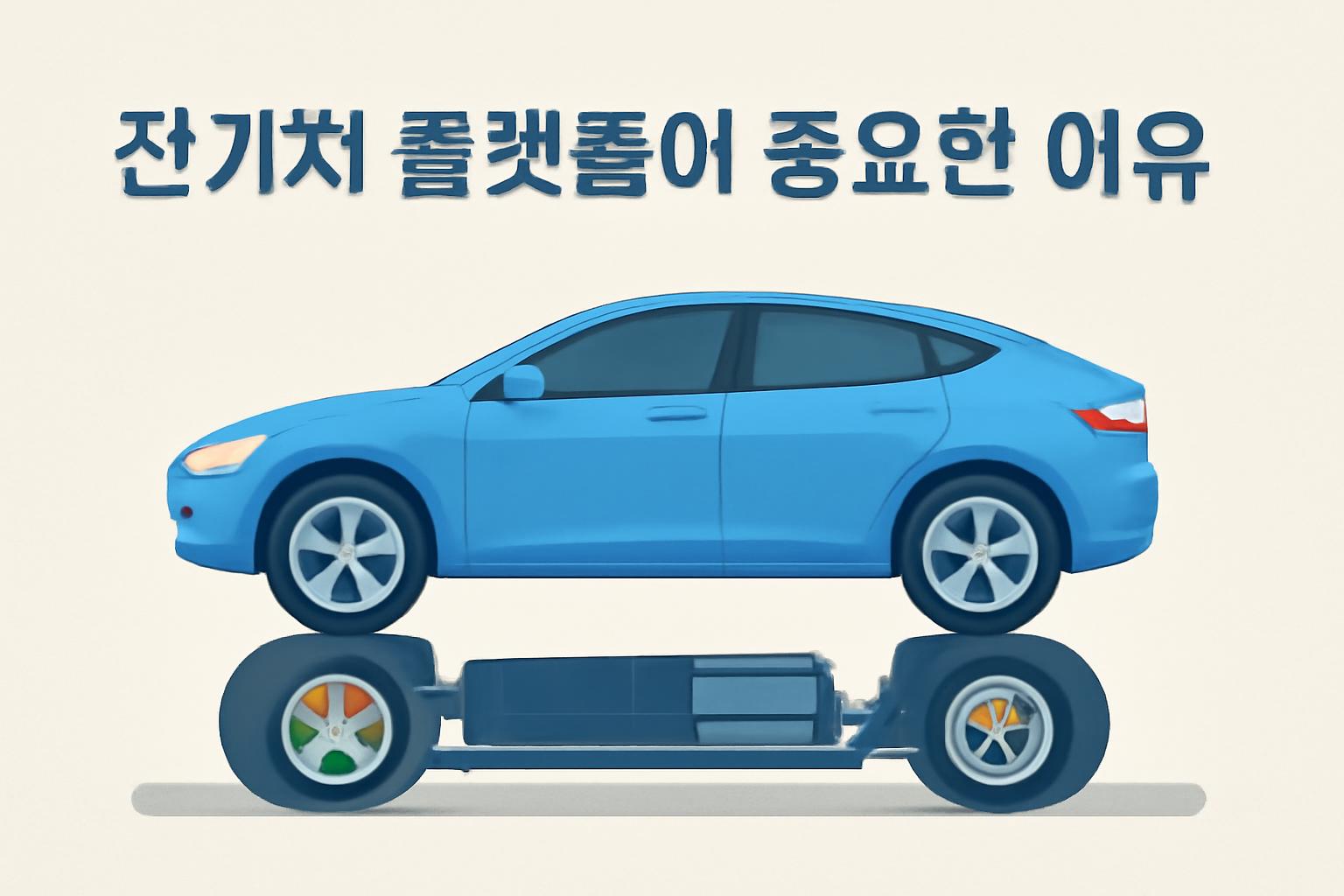 전기차 플랫폼 구조를 설명하는 이미지로, 배터리와 모터 배치가 차체 설계에 미치는 영향을 보여준다.